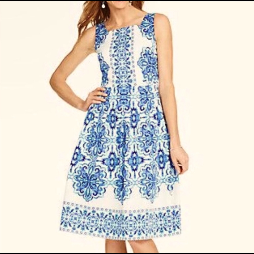 Talbots Damask Print Dress Size 12